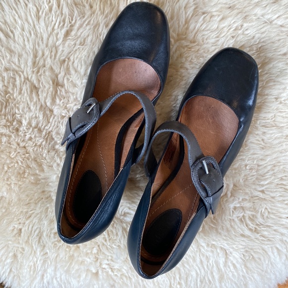 Fossil leather stacked heel shoes size 10 - Picture 6 of 10